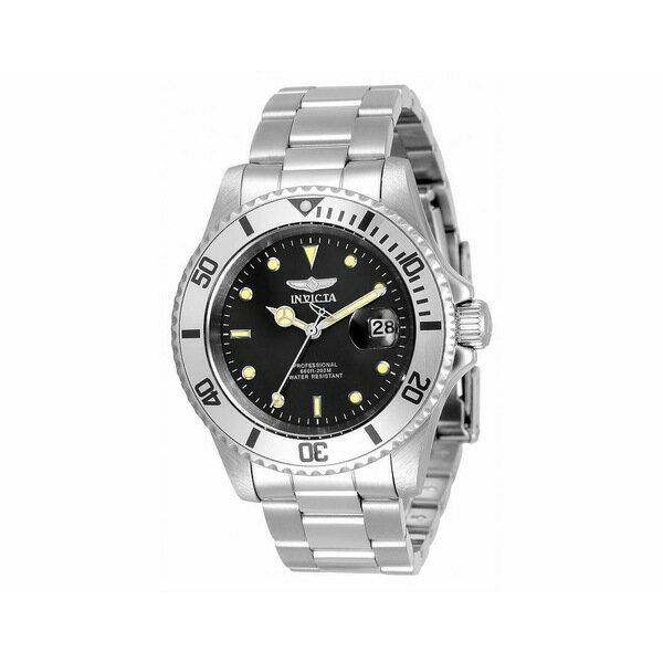 インビクタ メンズ 腕時計 アクセサリー Men's 33943 Pro Diver Quartz 3 Hand Grey Dial Watch Silver