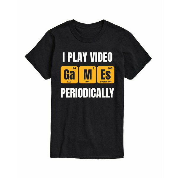 ֥  T ȥåץ Hybrid Apparel I Play Video Games Periodically Men's Short Sleeve Tee Black