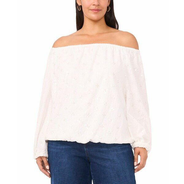 ヴィンスカムート レディース カットソー トップス Women's Off-The-Shoulder Bubble Top, XXS-3X New Ivory(4)