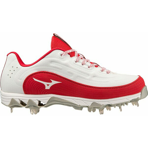 ミズノ レディース 野球 スポーツ Mizuno Women's 9-Spike Swift 8 Metal Fastpitch Softball Cleats White/Red