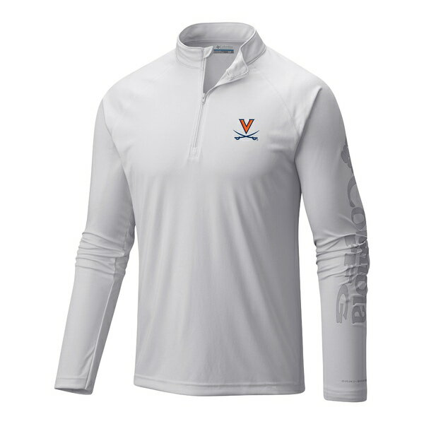 コロンビア メンズ ジャケット&ブルゾン アウター Virginia Cavaliers Columbia Terminal Tackle OmniWick QuarterZip Top White