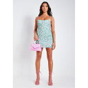 ミッシー エンパイア レディース ワンピース トップス Ruched Mesh Mini Dress