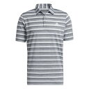 アディダス メンズ ゴルフ スポーツ Two-Color Striped Golf Polo Shirt Mens