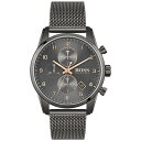 {X Y rv ANZT[ Men's Skymaster Chronograph Gray Stainless Steel Mesh Bracelet Watch 44mm Grey