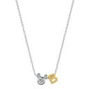 fBYj[ fB[X lbNXE`[J[Ey_ggbv ANZT[ Unwritten Cubic Zirconia Mickey Mouse Initial Pendant Necklace Two-tone-B