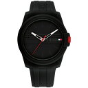 g~[ qtBK[ Y rv ANZT[ Men's Quartz Black Silicone Watch 44mm Black