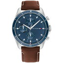 g~[ qtBK[ Y rv ANZT[ Men's Chronograph Brown Leather Strap Watch 44mm Brown