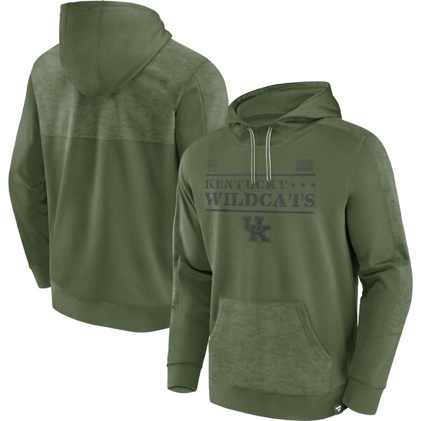 ファナティクス メンズ パーカー スウェットシャツ アウター Kentucky Wildcats Fanatics Branded OHT Military Appreciation Stencil Pullover Hoodie Olive