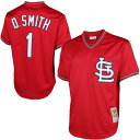 ミッチェル&ネス メンズ ユニフォーム トップス Ozzie Smith St. Louis Cardinals Mitchell & Ness Cooperstown Mesh Batting Practice Jersey Red