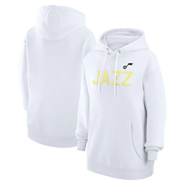 カールバンクス レディース パーカー・スウェットシャツ アウター Utah Jazz GIII 4Her by Carl Banks Women's Dot Print Pullover Hoodie White