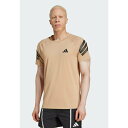 アディダス メンズ バスケットボール スポーツ ICON 3-STRIPES - Sports T-shirt - warm sandstone black