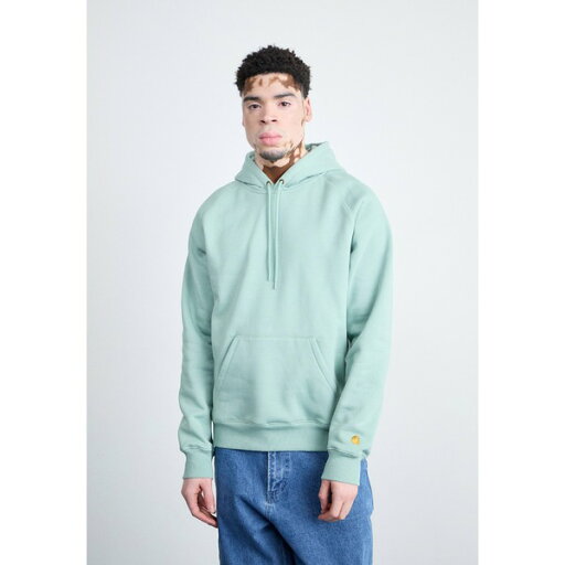 カーハート メンズ パーカー・スウェットシャツ アウター HOODED CHASE - Sweatshirt - frosted green/gold カーハート メンズ パーカー・スウェットシャツ アウター HOODED CHASE - Sweatshirt - frosted green/gold