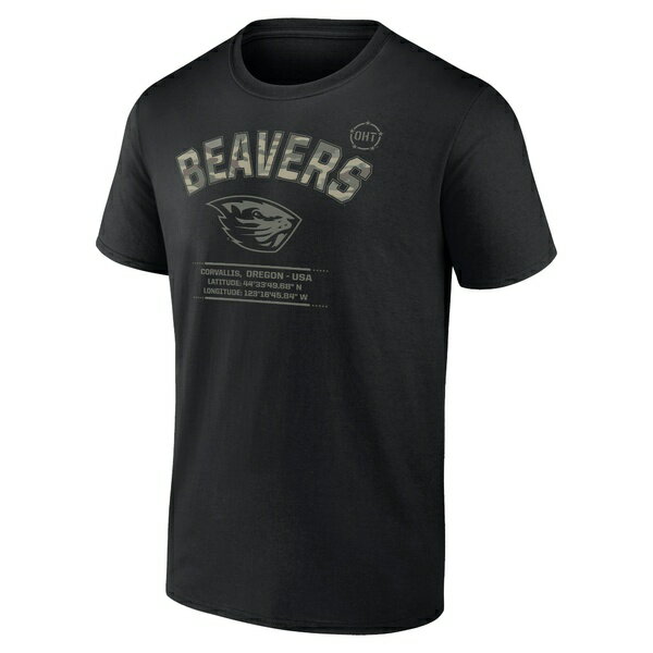 ファナティクス メンズ Tシャツ トップス Oregon State Beavers Fanatics Branded OHT Military Appreciation Stencil Stacked TShirt Black