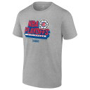 ファナティクス メンズ Tシャツ トップス LA Clippers Fanatics Branded 2024 NBA Playoffs Defensive Stance TShirt Heather Gray