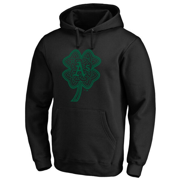 եʥƥ  ѡåȥ  Oakland Athletics Fanatics Branded St. Patrick's Day Celtic Charm Pullover Hoodie Black