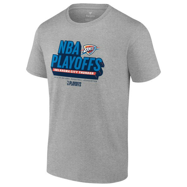 եʥƥ  T ȥåץ Oklahoma City Thunder Fanatics Branded 2024 NBA Playoffs Defensive Stance TShirt Heather Gray