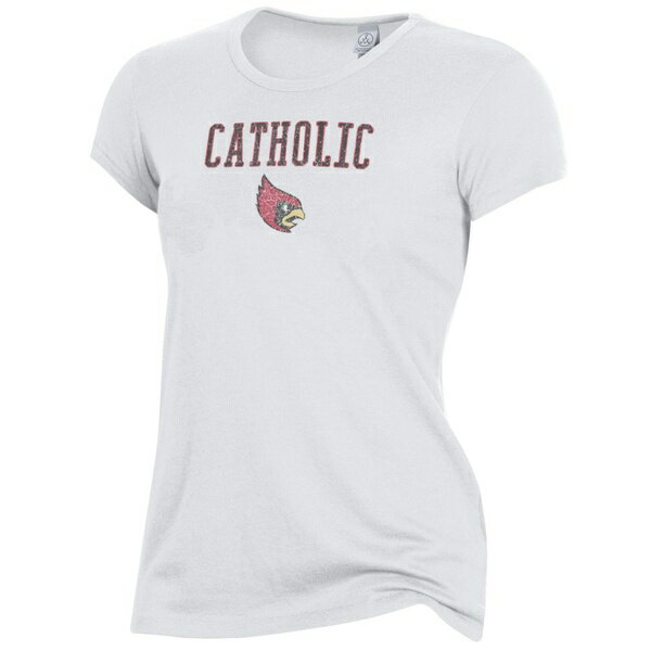 オルタナティヴ アパレル レディース Tシャツ トップス Catholic University Cardinals Alternative Apparel Women's The Keepsake TShirt White