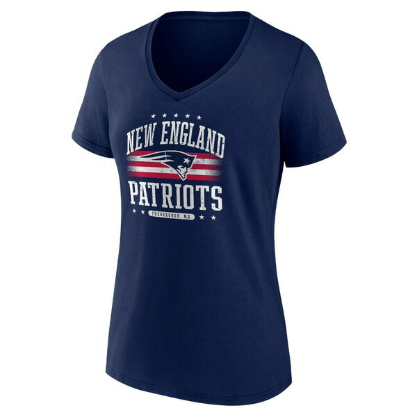 t@ieBNX fB[X TVc gbvX New England Patriots Fanatics Branded Women's Americana Team VNeck TShirt Navy