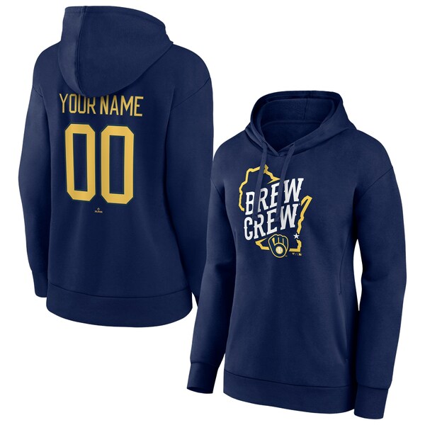 ファナティクス レディース パーカー・スウェットシャツ アウター Milwaukee Brewers Fanatics Branded Women's Personalized Hometown Legend Pullover Hoodie Navy