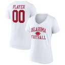 t@ieBNX fB[X TVc gbvX Oklahoma Sooners Football Fanatics Branded Women's PickAPlayer NIL Gameday Tradition VNeck TShirt White