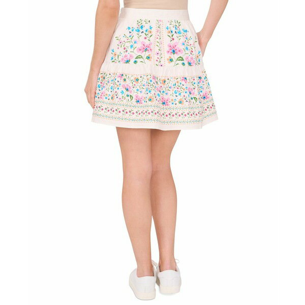 ZZ fB[X XJ[g {gX Women's A-Line Placed Print Ruffle Skirt New Ivory