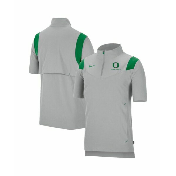 コーチ ナイキ レディース ジャケット＆ブルゾン アウター Men's Gray Oregon Ducks Coach Short Sleeve Quarter-Zip Jacket Gray