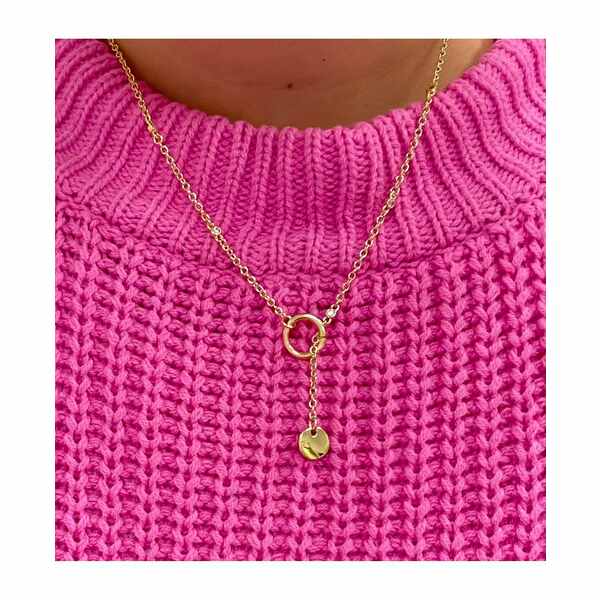 uJt[h} fB[X lbNXE`[J[Ey_ggbv ANZT[ Cubic Zirconia Circle Lariat Necklace Gold