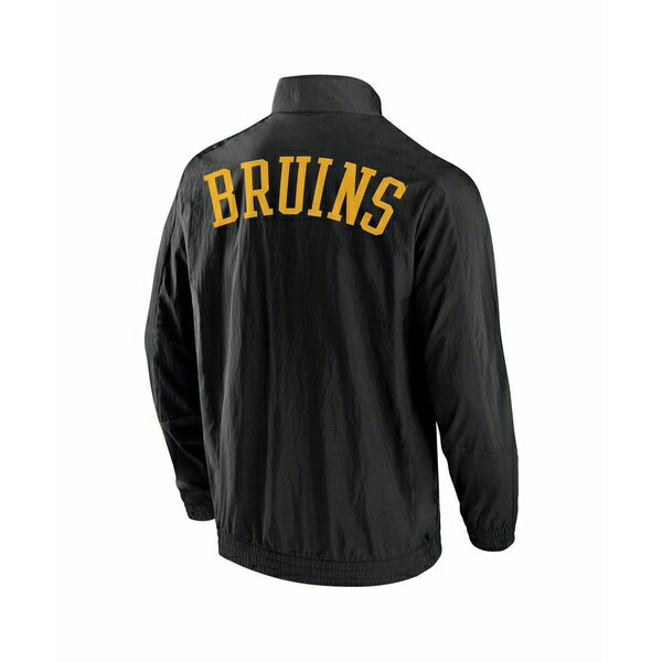 楽天astyファナティクス レディース ジャケット＆ブルゾン アウター Men's Black Boston Bruins Step Up Crinkle Raglan Full-Zip Windbreaker Jacket Black