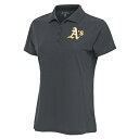 アンティグア レディース ポロシャツ トップス Oakland Athletics Antigua Women's Logo Legacy Pique Polo Charcoal