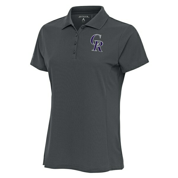 アンティグア レディース ポロシャツ トップス Colorado Rockies Antigua Women's Logo Legacy Pique Polo Charcoal