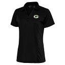 アンティグア レディース ポロシャツ トップス Green Bay Packers Antigua Women's Team Logo Tribute Polo Black