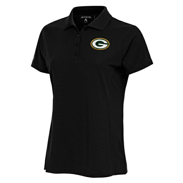 アンティグア レディース ポロシャツ トップス Green Bay Packers Antigua Women's Team Logo Legacy Pique Polo Black