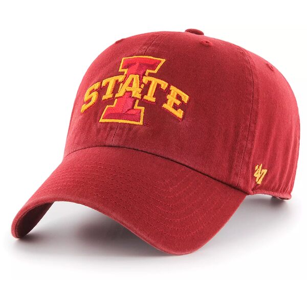 フォーティーセブン メンズ 帽子 アクセサリー '47 Men's Iowa State Cyclones Clean Up Red Adjustable Hat -