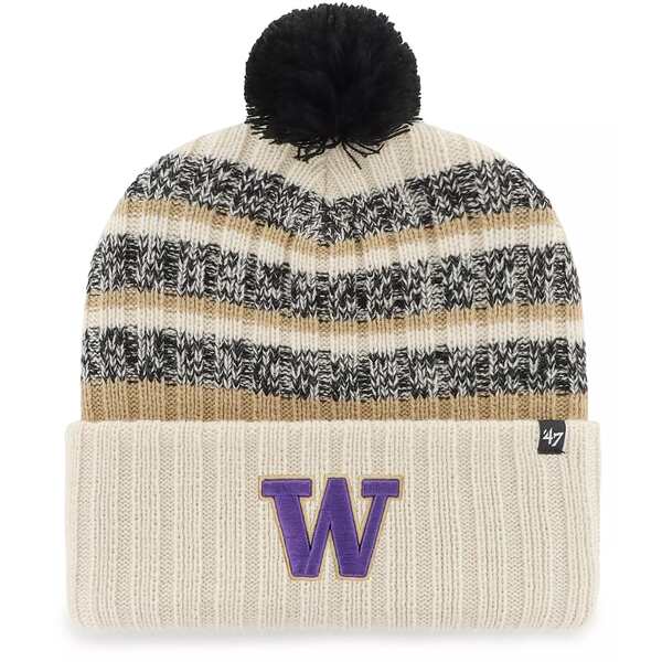 フォーティーセブン レディース 帽子 アクセサリー '47 Men's Washington Huskies Natural Tavern Knit Beanie -