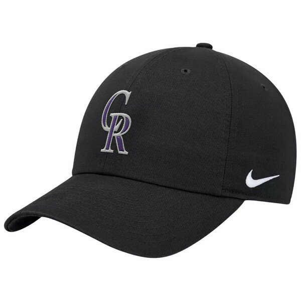 ナイキ レディース 帽子 アクセサリー Nike Adult Colorado Rockies Black Club Evergreen Adjustable Hat -