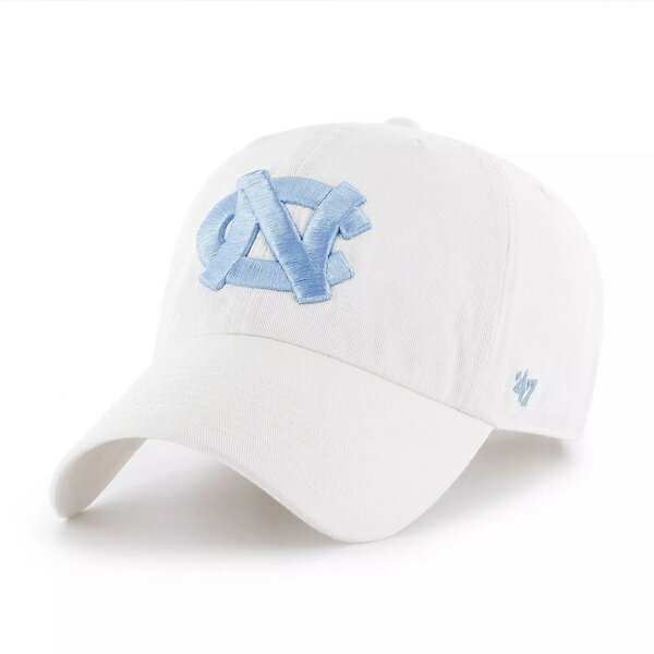 フォーティーセブン レディース 帽子 アクセサリー '47 Men's North Carolina Tar Heels White Clean Up Adjustable Hat -