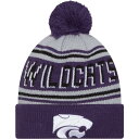 ニューエラ メンズ 帽子 アクセサリー New Era Men's Kansas State Wildcats Purple Pom Wordmark Bean...