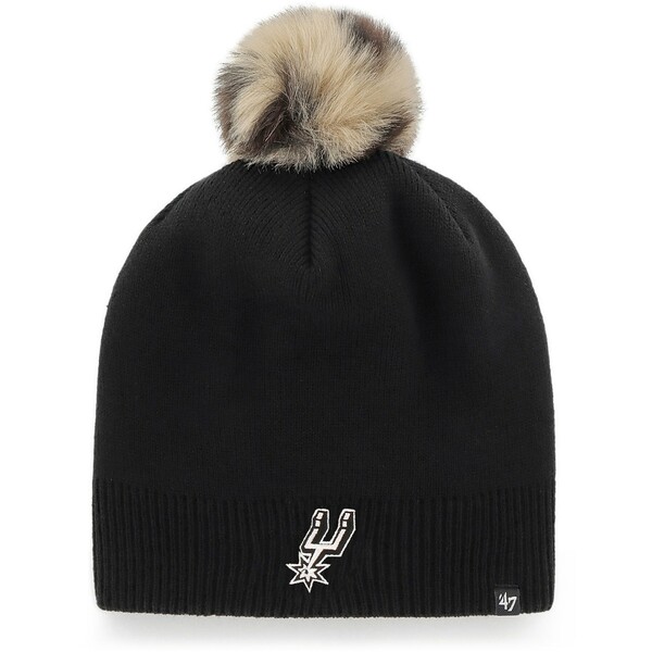 フォーティーセブン レディース 帽子 アクセサリー San Antonio Spurs '47 Women's Serengeti Knit Beanie with Pom Black