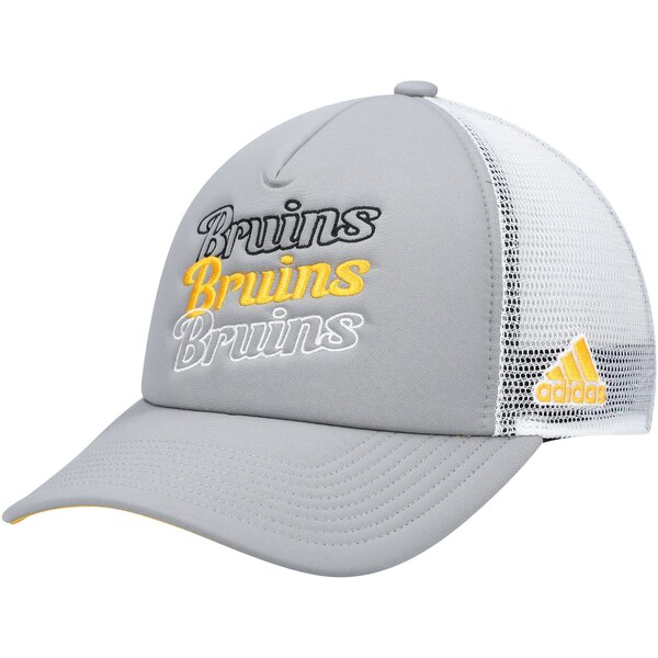 ǥ ǥ ˹ ꡼ Boston Bruins adidas Women's Foam Trucker Snapback Hat Gray/White