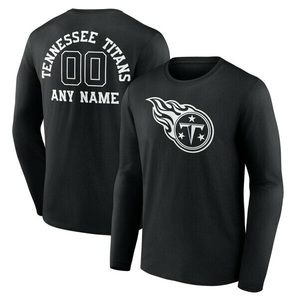 ファナティクス メンズ Tシャツ トップス Tennessee Titans Personalized Name & Number Monochrome Long Sleeve TShirt Black