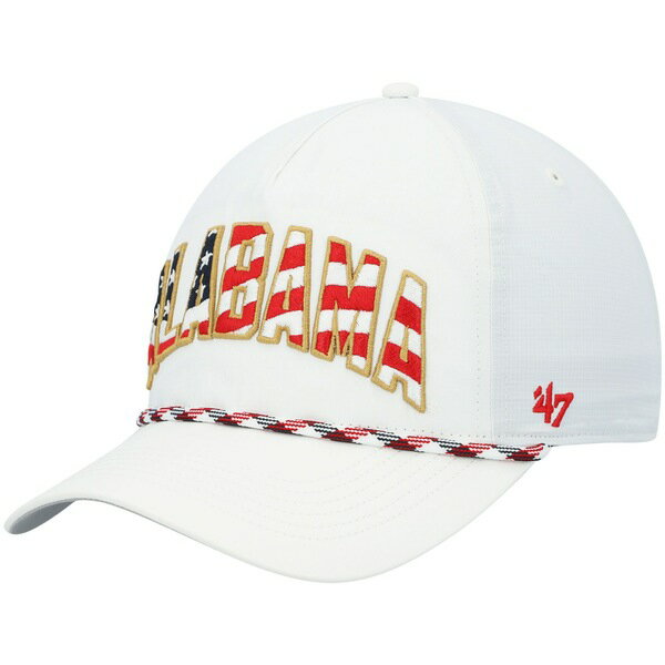 楽天astyフォーティーセブン メンズ 帽子 アクセサリー Alabama Crimson Tide '47 Stars and Stripes Flag Flutter Hitch Snapback Hat White