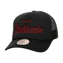 ミッチェル＆ネス ミッチェル&ネス メンズ 帽子 アクセサリー Chicago Blackhawks Mitchell & Ness Script Side Patch Trucker Adjustable Hat Black