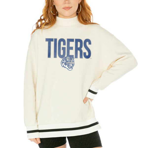 ゲームデイ レディース パーカー・スウェットシャツ アウター Memphis Tigers Gameday Couture Women's Mock Neck Force Pullover Sweatshirt White