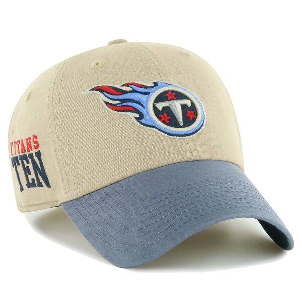 tH[eB[Zu Y Xq ANZT[ Tennessee Titans '47 Ashford Clean Up Adjustable Hat Khaki/Blue