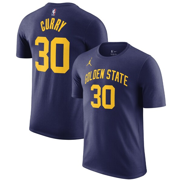 ジョーダン メンズ Tシャツ トップス Stephen Curry Golden State Warriors Jordan Brand 2022/23 Statement Edition Name Number TShirt Navy