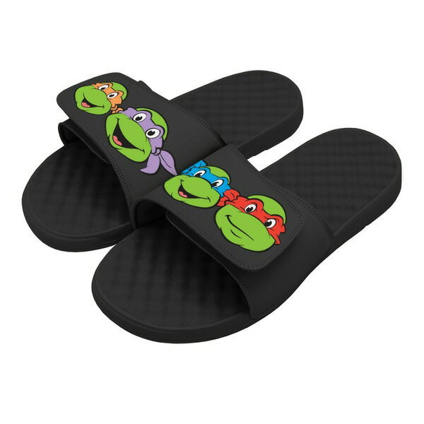 アイスライド メンズ サンダル シューズ Teenage Mutant Ninja Turtles ISlide Heads Slide Sandals Black