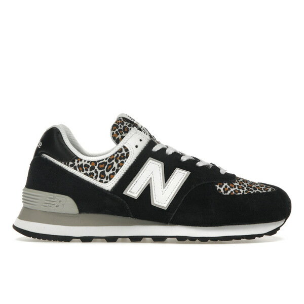 New Balance ニューバランス レディース スニーカー 【New Balance 574 Black Beige Leopard Print (Women's)】 サイズ US_9(26.0cm) Black/Beige