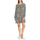 ベッツィジョンソン レディース ワンピース トップス Abstract Zebra Printed Rayon Challis Flounce Hem Dres...