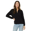 モッドドック レディース パーカー・スウェットシャツ アウター French Terry 1/2 Zip Funnel Black