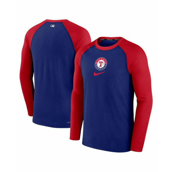 ナイキ レディース Tシャツ トップス Men 039 s Royal Texas Rangers Authentic Collection Game Raglan Performance Long Sleeve T-shirt Royal